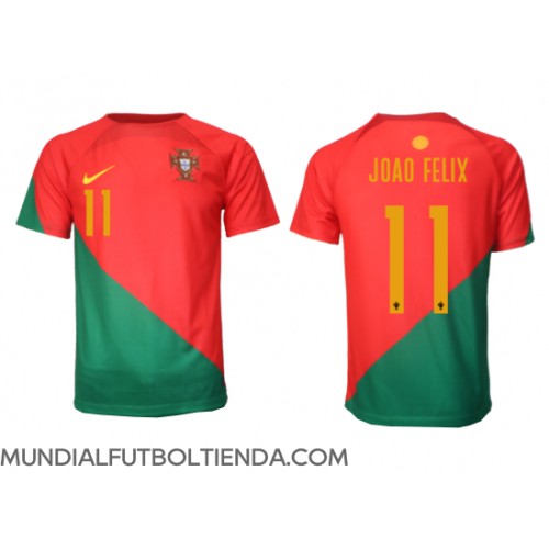 Camiseta Portugal Joao Felix #11 Primera Equipación Replica Mundial 2022 mangas cortas